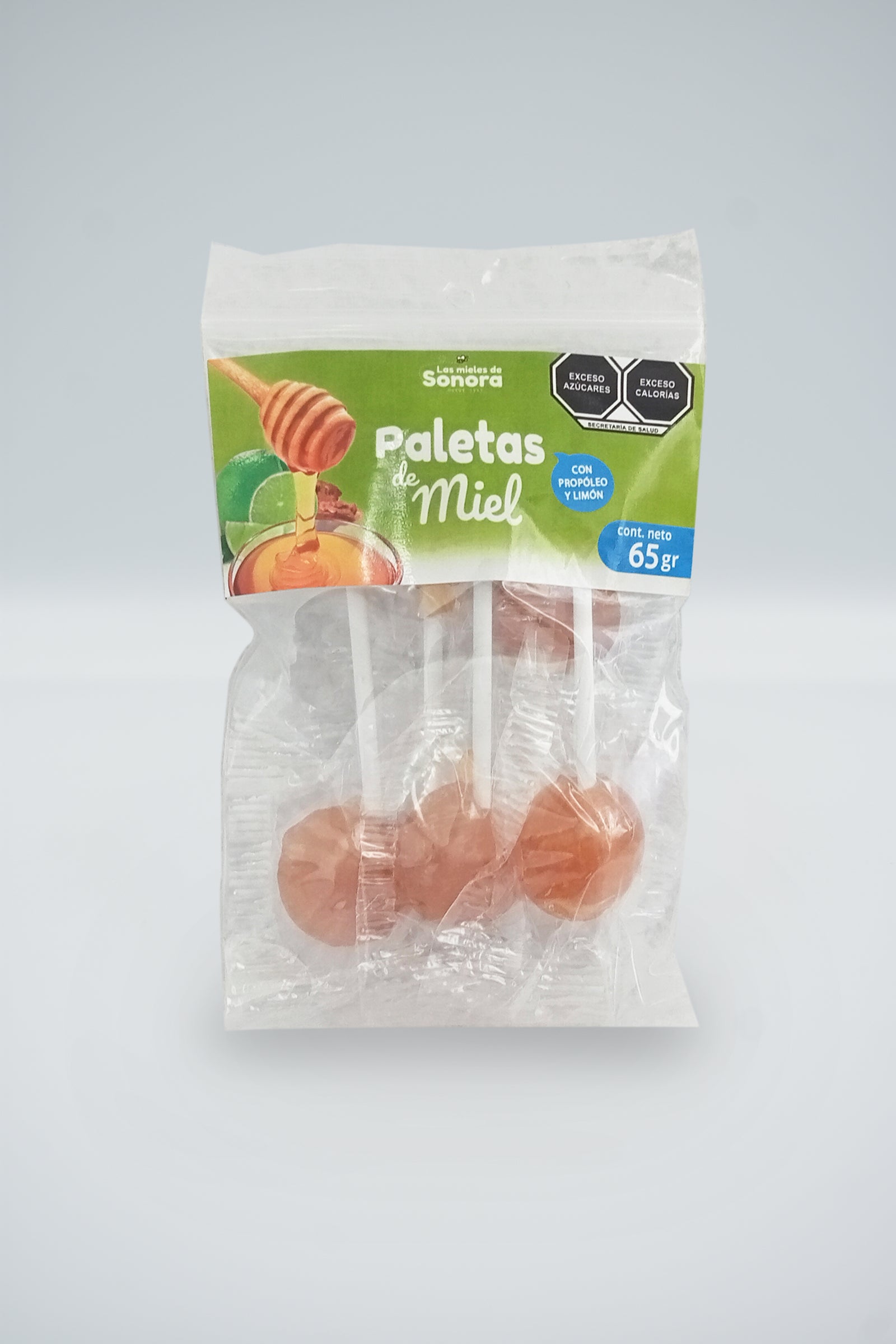 Paletas de Miel con Propóleo y Limón 5 pzs