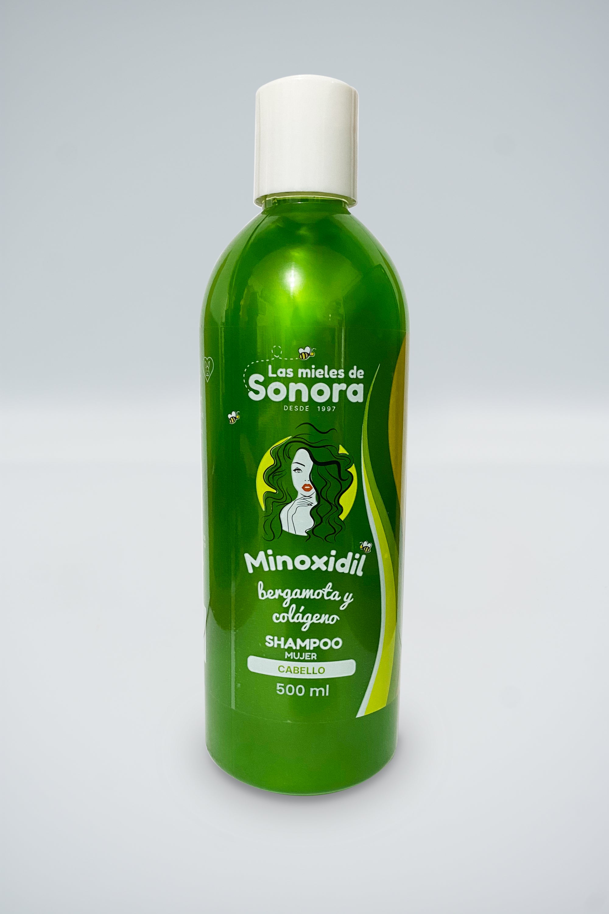 Shampoo Minoxidil con bergamota & colágeno para Mujer 500 ml